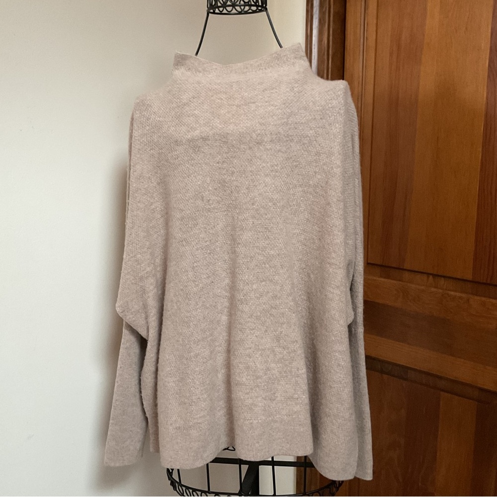 The Shea Oversized Boxy Cashmere Sweater by Maeve, oatmeal, Medium - Picture 6 of 8